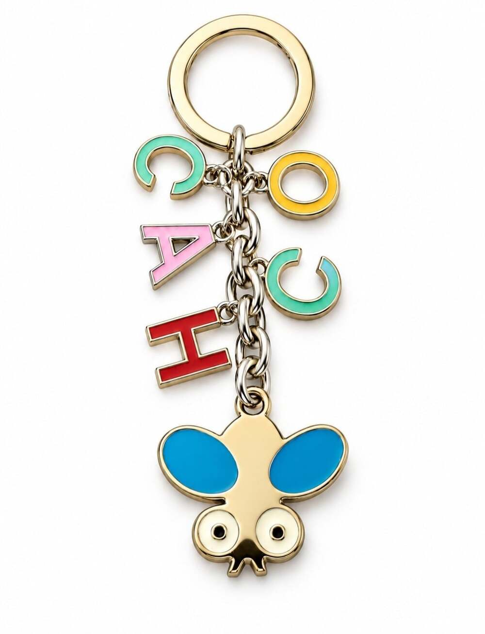 Vintage Coach COACH Letter Enamel Bug Keychain Bag Charm Multicolor Rare